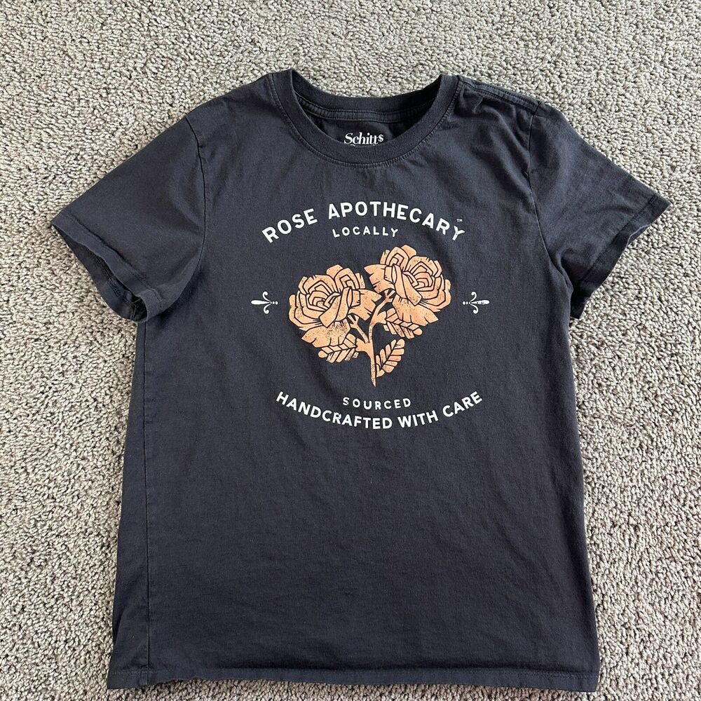 Schitts Creek Shirt Womens Small Gray Rose Apothecary Short Sleeve Ladies